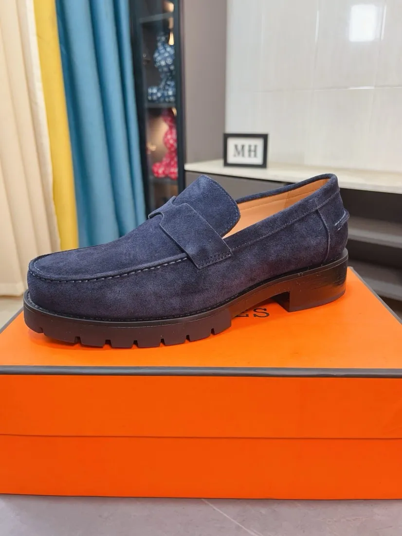 Men's shoes 💰458🌹🌹Niuli "HERMES" Hermès business leather shoes, original factory configuration, original imported frosted cowhide upper + luxury hardware logo + fully imported original customized cowhide lining, sole: rubber wear-resistant outsole, difficult craftsmanship, original factory follow-up goods, 🔍🔍high quality code number: 38-44 45 can be customized